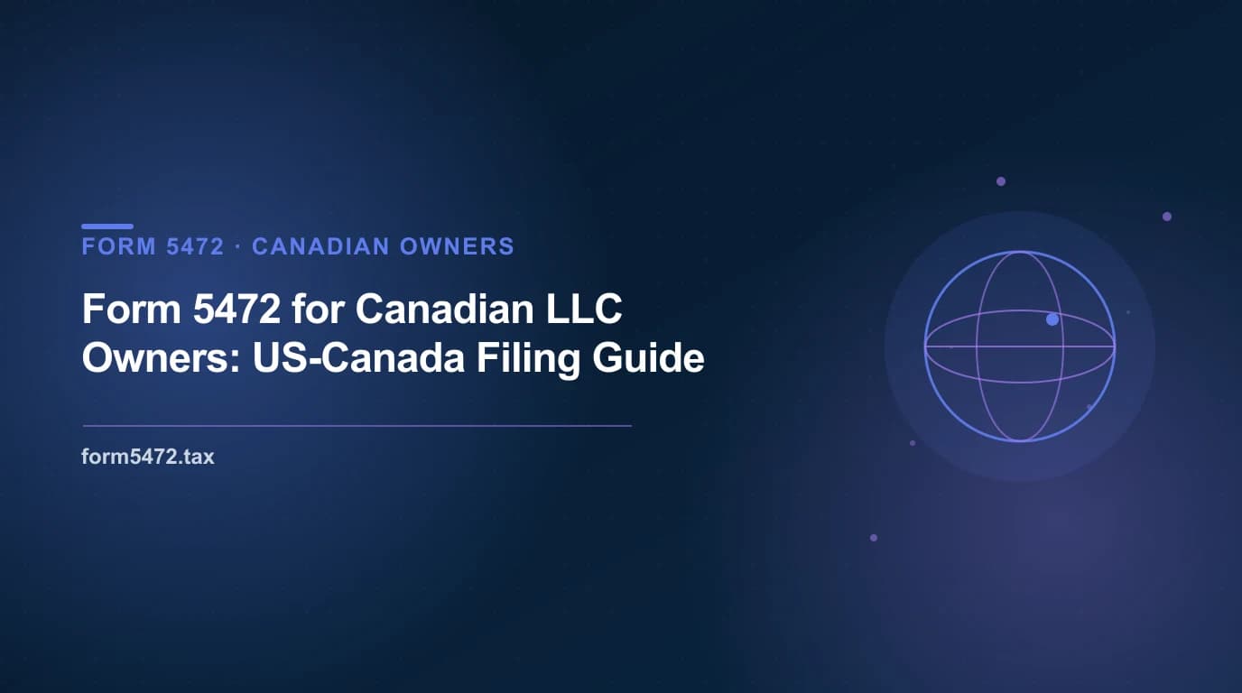 Form 5472 for Canadian LLC owners — US-Canada treaty, T1135, banking, and filing guide for Canadian founders of US LLCs