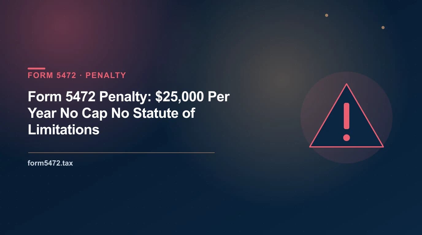 form 5472 penalty — $25,000 IRS penalty notice for foreign-owned LLCs explained