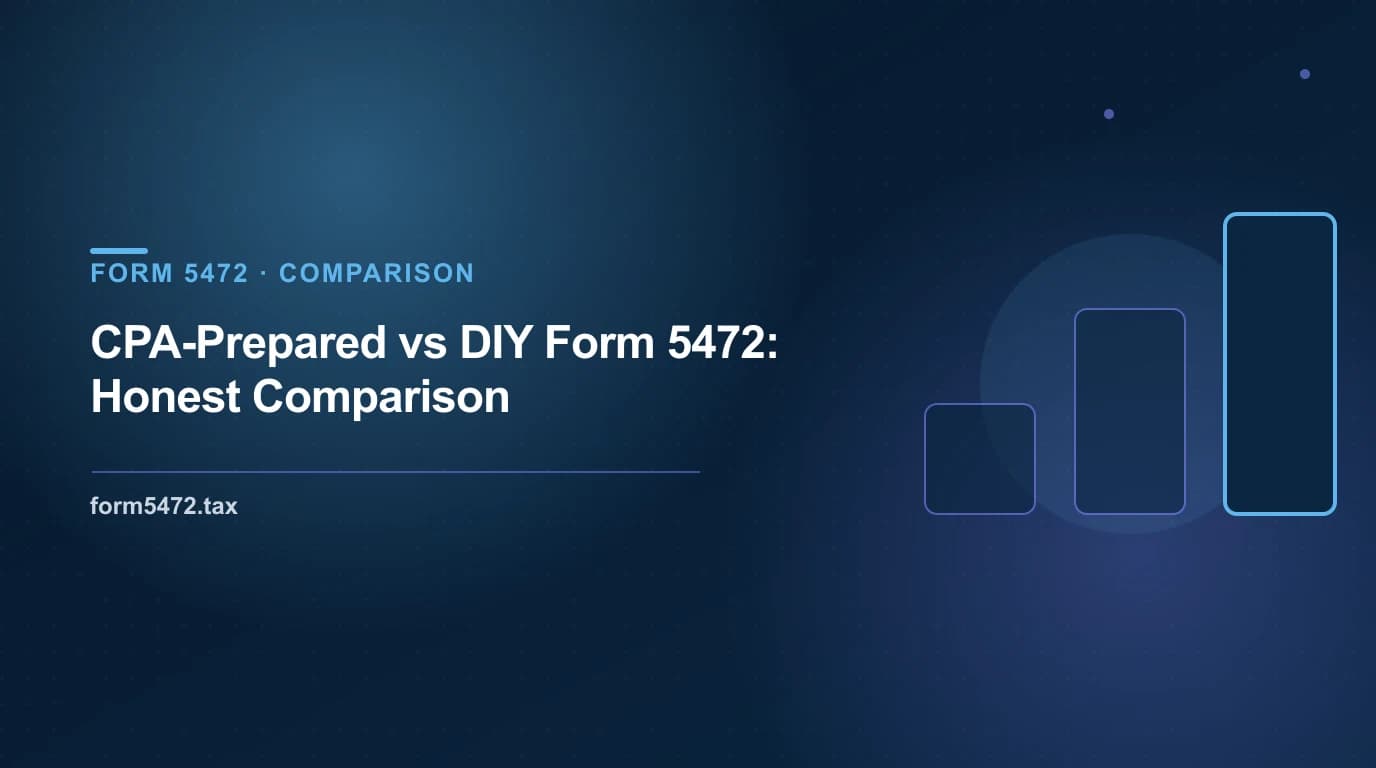 form 5472 cpa cost — honest comparison of CPA-prepared filing versus doing Form 5472 yourself