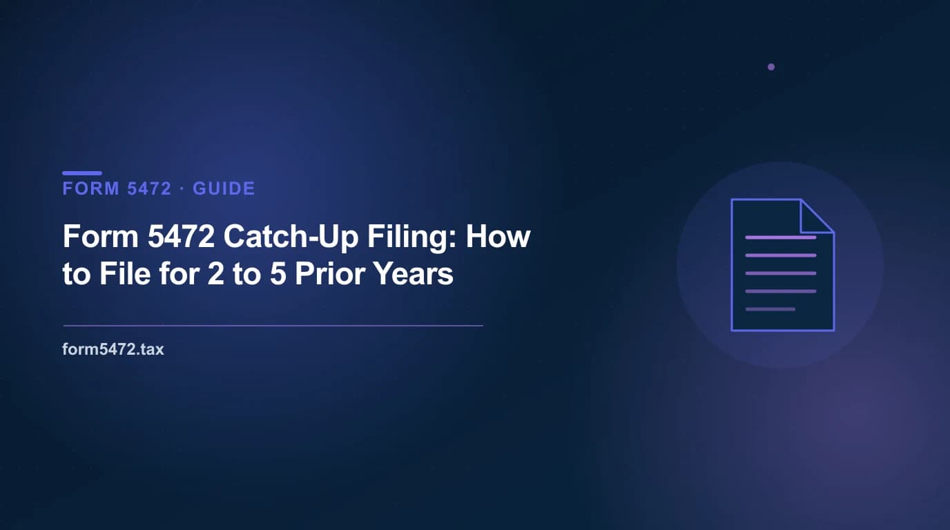 Form 5472 catch-up filing — preparing back returns for multiple prior years