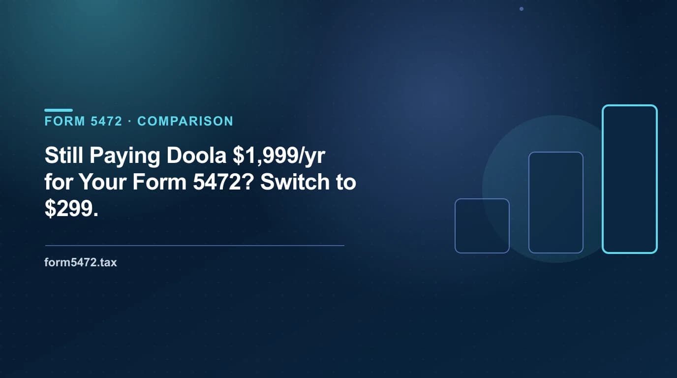 doola alternative — Form 5472 filing comparison of doola, Firstbase, and form5472.tax pricing